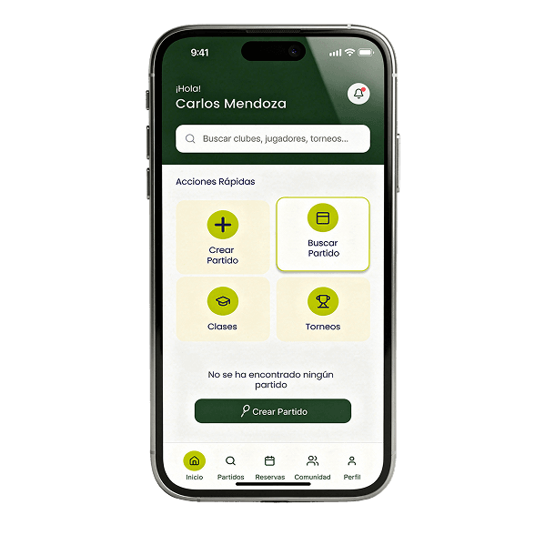 Setmatch Mobile App home interface showing actions list